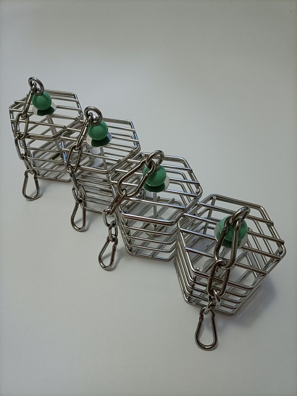 Stainless Steel Bird Foraging Cage Parrot Hanging Feeding Box for Macaw African Grey Cockatoo Cockatiel