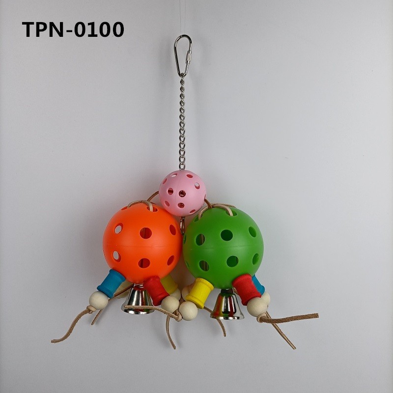 Colorful Training Bell Balls Bird Toy ​Plastic Pet Toy for Parakeet, Parrot, Finch Foraging & Preening TPN-0100