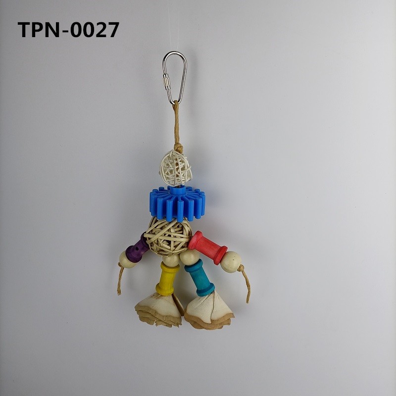 Wood Bird Toys Parrot Hanging Cage Toy Bird Chew Toys for Small Bird Conure Cockatiel Parrotlet Lovebird BudgieTPN-0027 - Image 1