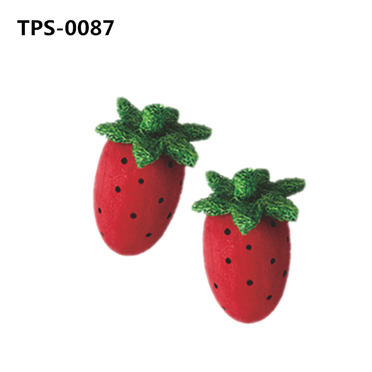 Strawberry-Shaped Wood Chinchilla Toys​ for Guinea Pigs Pet Rabbits Hamster Hedgehog Small Animals Wooden Teeth Grinding Gnawing Biting Accessories​TPS-0085/86/87