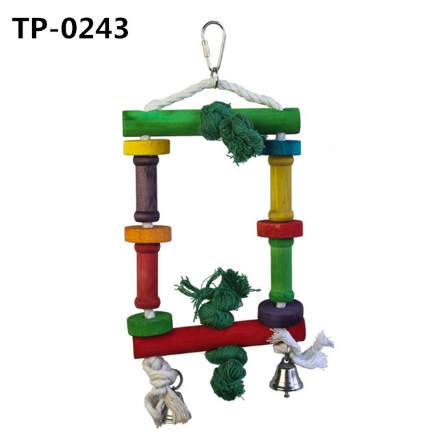 Wooden Bird Swing for Parrots Budgies Parakeets Conures Lovebirds Hammock Cage Accessory